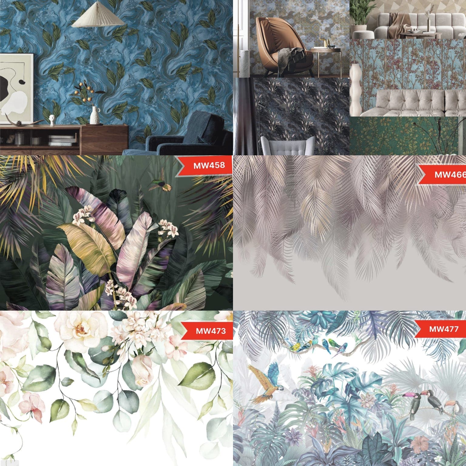 Wallcovering design showcase collage
